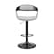 Armen Living Benson Adjustable Gray Faux Leather and Black Wood Bar Stool with Black Base LCBNBABLBLGR - alternate 4